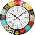RoyalsCart Analog Wooden Wall Clock Clock Size - 16 x 16 inches [KTWC186D] Elegant Designer Painting
