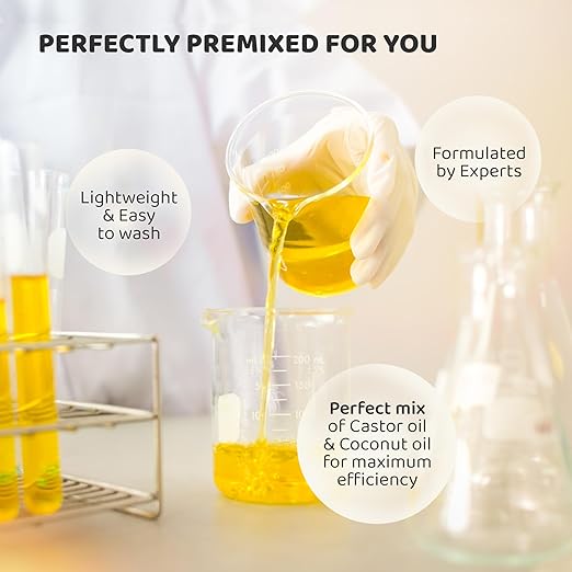 Rey Naturals Premixed Castor Oil Plus Sesame Oil Cold Pressed - 200 ml