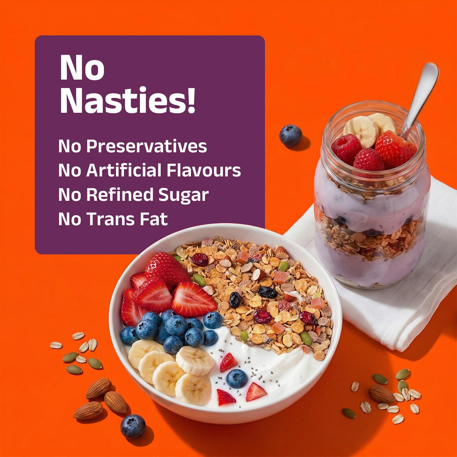 Pintola 25g High Protein Fruit & Nut Muesli 400g, Naturally Sweetened with Organic Jaggery & Dates, No Refined Sugar, Gluten-Free, Breakfast Cereal
