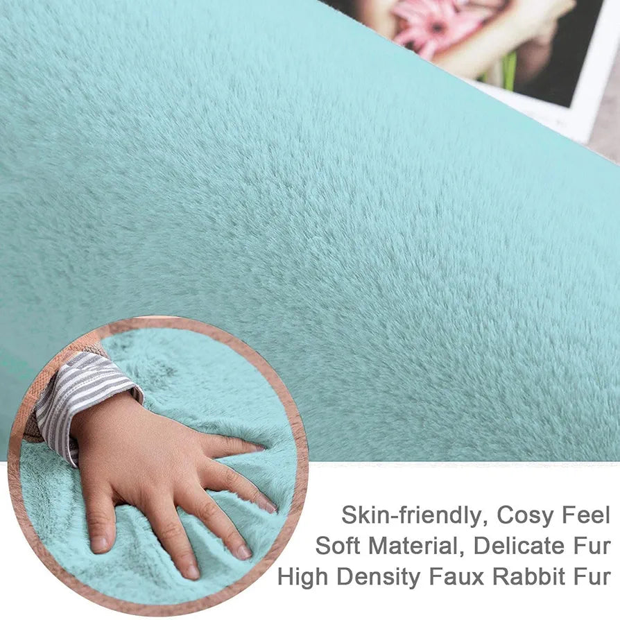 Luxe Home Bath Mat Super Soft Anti Skid Rabbit Fur Mats 40X60 Cm Colour Turquish