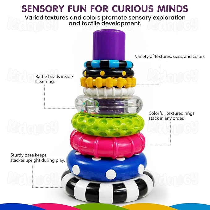 Kidology Ring Stacker Baby Toy for 6+ Months 9 Pieces