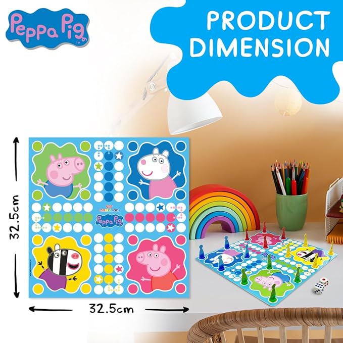 Wembley 2 in 1 Peppa Pig Magnetic Ludo Board Game for Kids