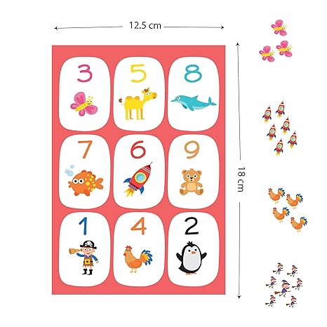 Popcorn Games & Puzzles Bingo Number Matching Game for 3+ Kids Improves Focus & Concentration Vocbulary