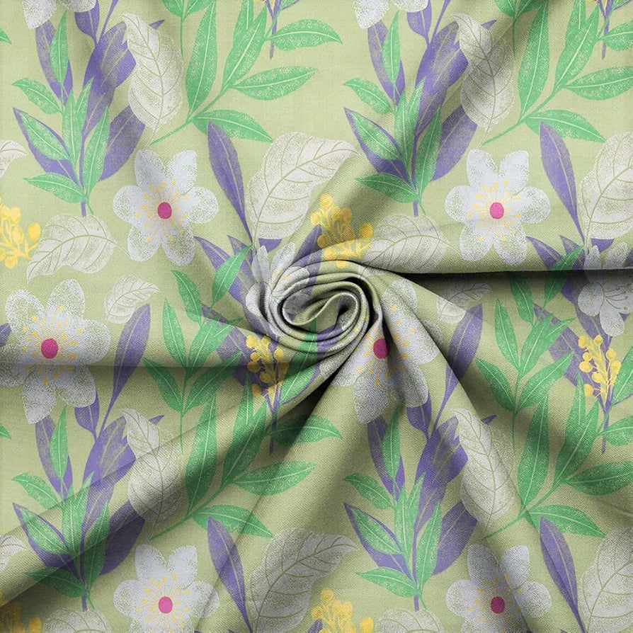 HomeKart Floral 180 Tc Ultra Super Soft Cotton Feel Microfiber Double Bedsheet with Two Pillow Covers for Your Bedroom Green
