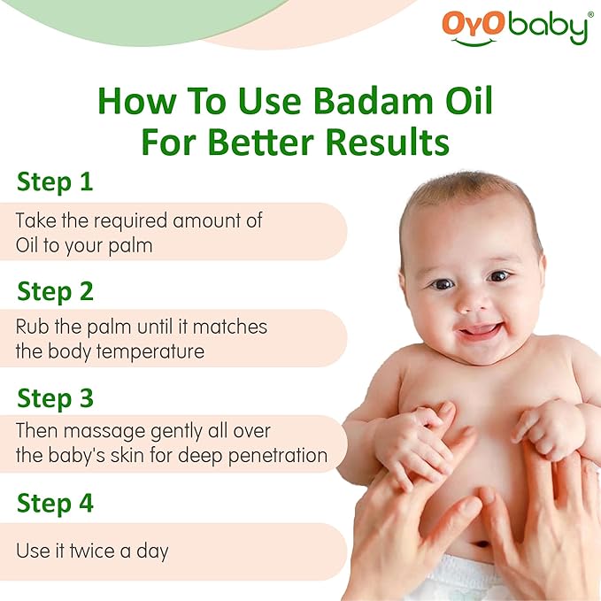 Oyo Baby Massage Oil Pure & Natural Badam Rogan Baby Oil - 100 ml