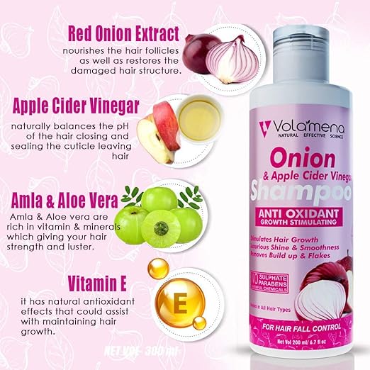 Volamena Onion & Apple Cider Vinegar Hair Shampoo - 200 ml