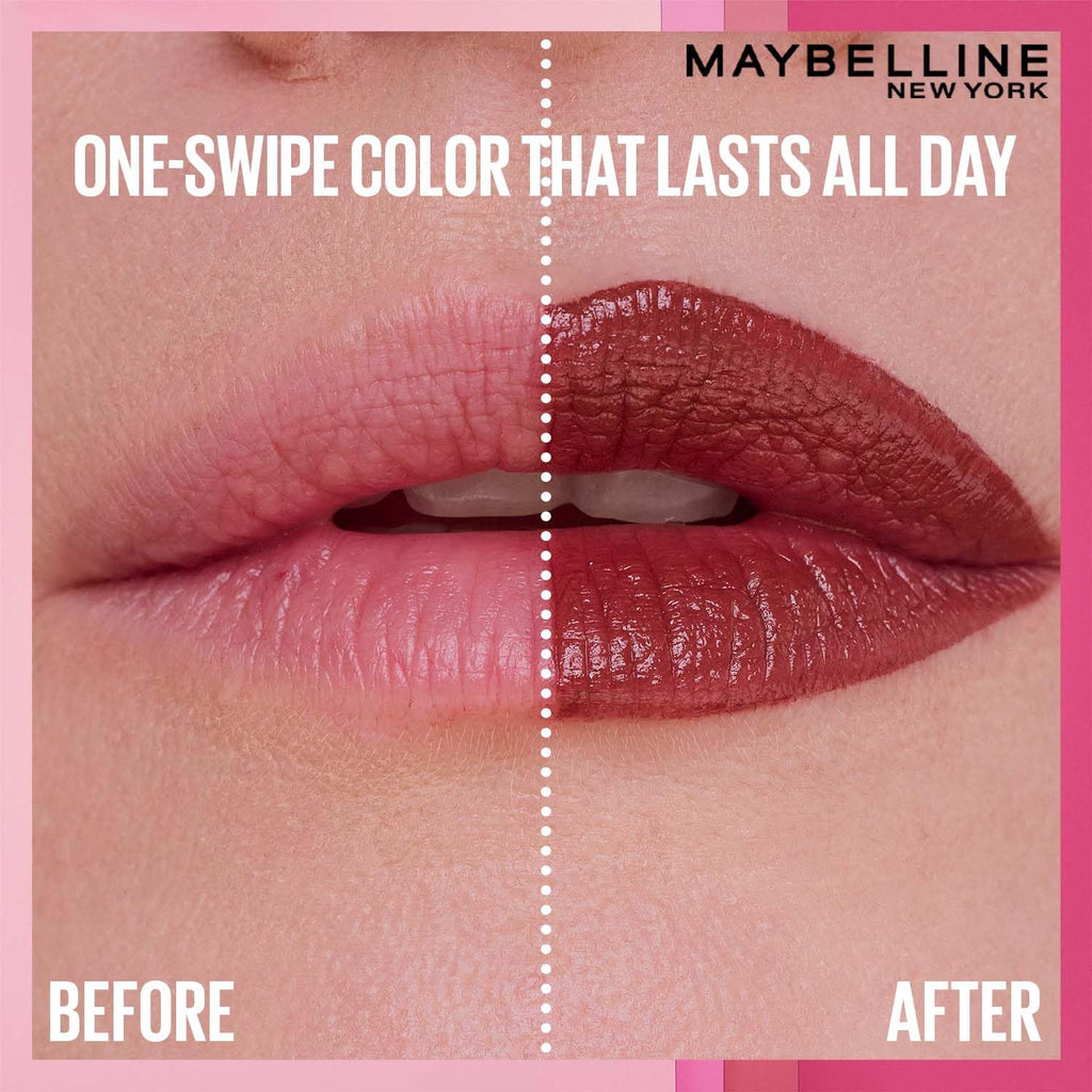Maybelline New York Serum Lipstick (Satin) weightless hydration, One-swipe bold color, Mauve - 107 Blind Date, 4.2g