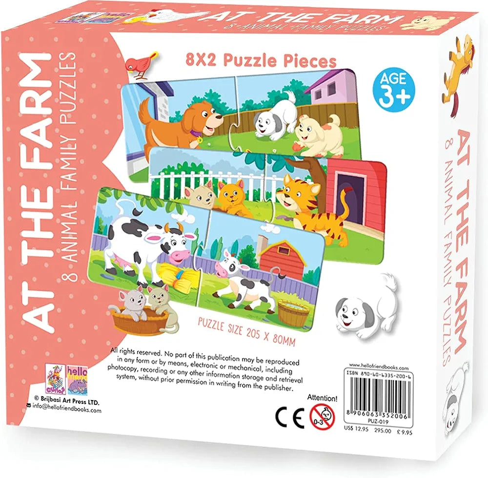 Hello Friend at The Farm & Animal Jigsaw Puzzle Boxes for Beginners Kids, 3+ yrs