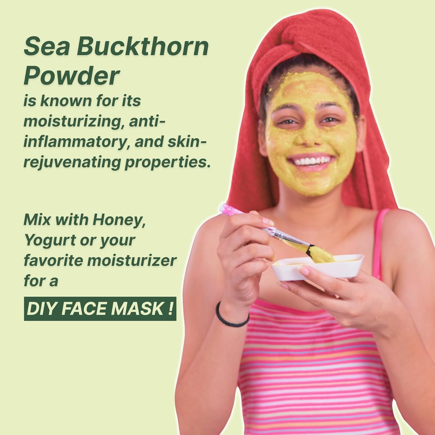 Nutrabud Sea Buckthorn Berry Powder - 100 grams - 100% Pure Sea Buckthorn Powder - Natural Source of Vitamins, Omega-3,6,7,9 & Anti Oxidants (100g (Pack of 1))