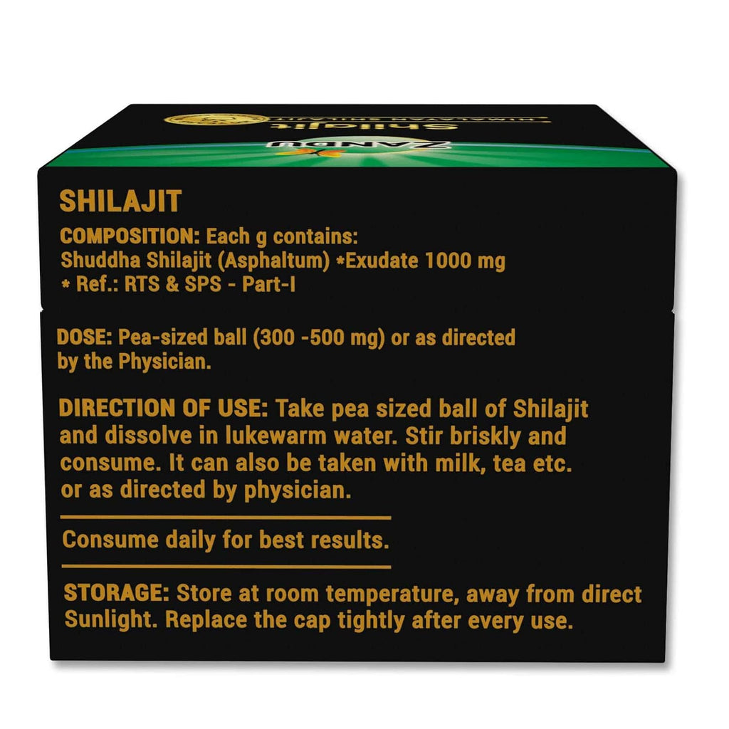 Zandu Pure Himalayan Shilajit Resin, 20 Grams (Pack of 1) | Natural & Ayurvedic| Helps Enhance Strength & Stamina | Maintains Overall Holistic Wellness, 40 Servings