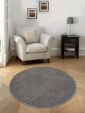 Saral Home Neo Shaggy Yarn Anti-Skid Round Mats Colour Dark Grey