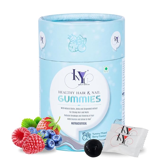 Inyu Healthy Hair & Nail Gummies for Women & Men - 30 Gummies