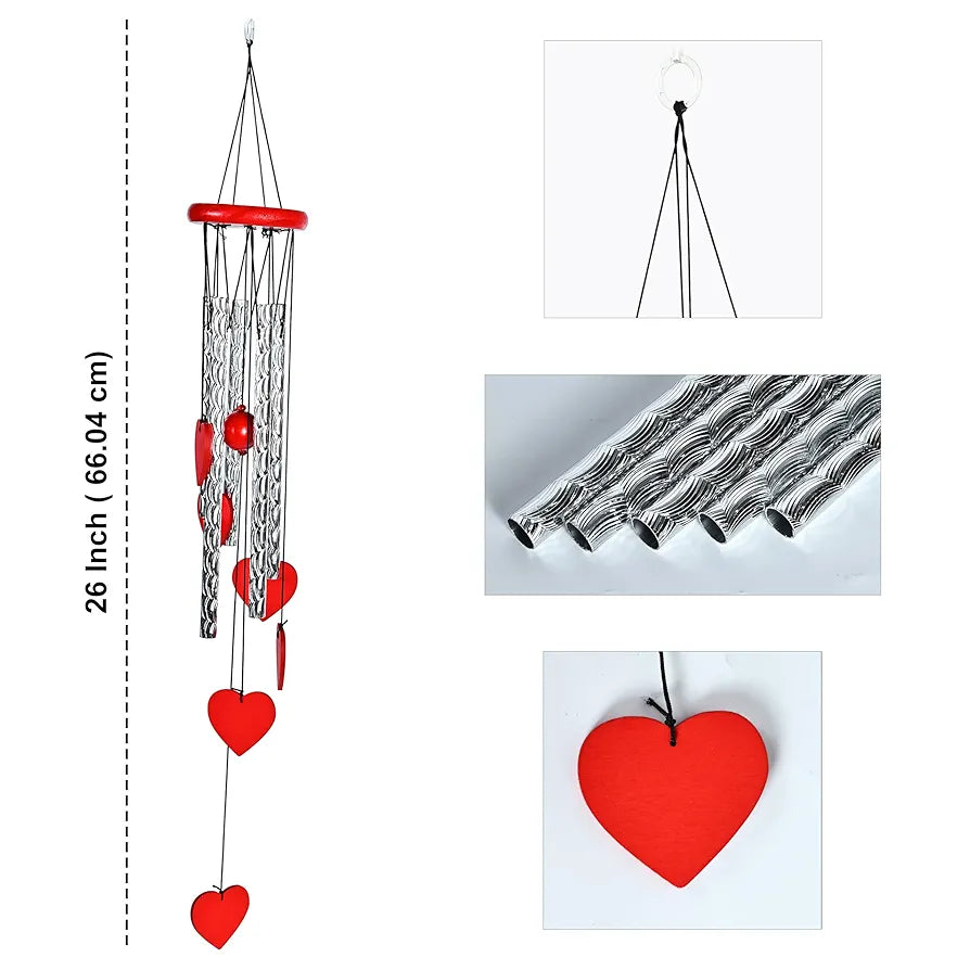 Zaicus Red Heart Wind Chime Wind Chime-017