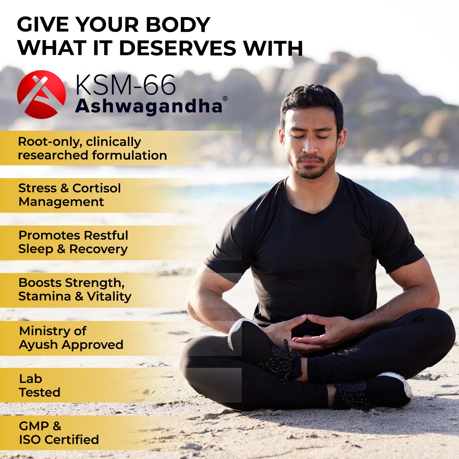 The Body Reserve Ashwagandha KSM66-30 Capsules Ashwagandha KSM 66 for men & Women Supports Stress Management & Muscle Recovery