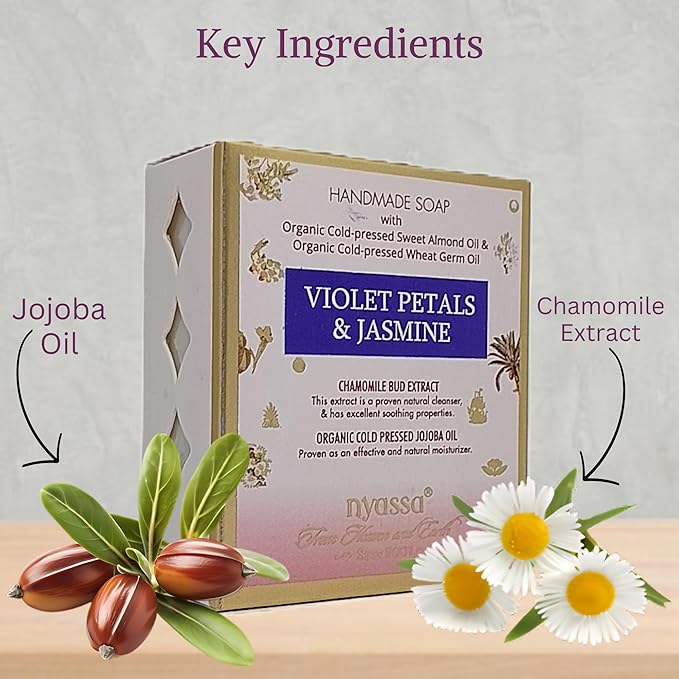 Nyassa Violet Petals & Jasmine Natural Bathing Soap - 150 Gms