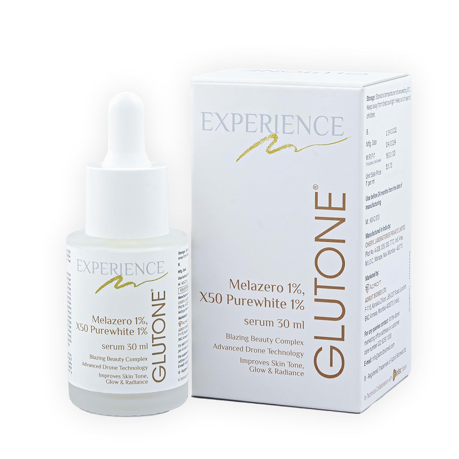 Glutone Skin Brightening Serum | Liposomal Glutathione | Evens Skin Tone| 30ml