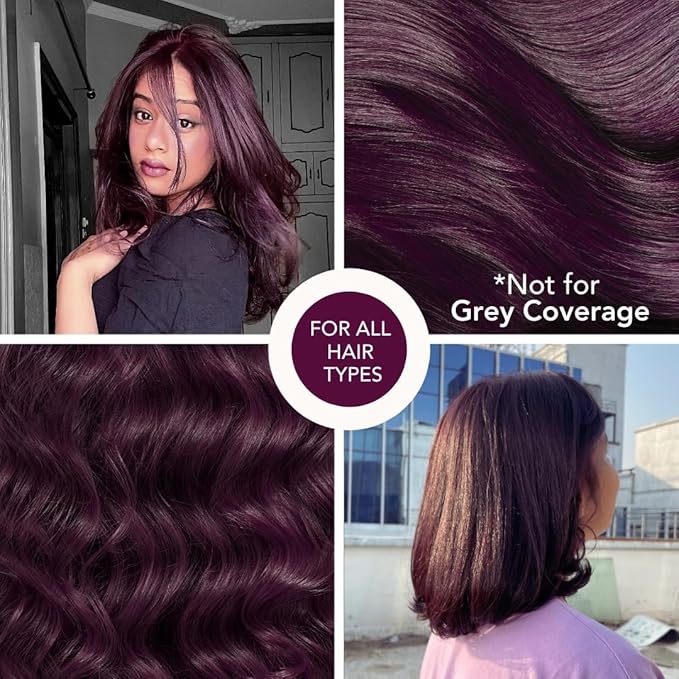 Paradyes No Bleach Velvet Burgundy Glossy Hair Tint - 160 Gms | Deep Plum Colour