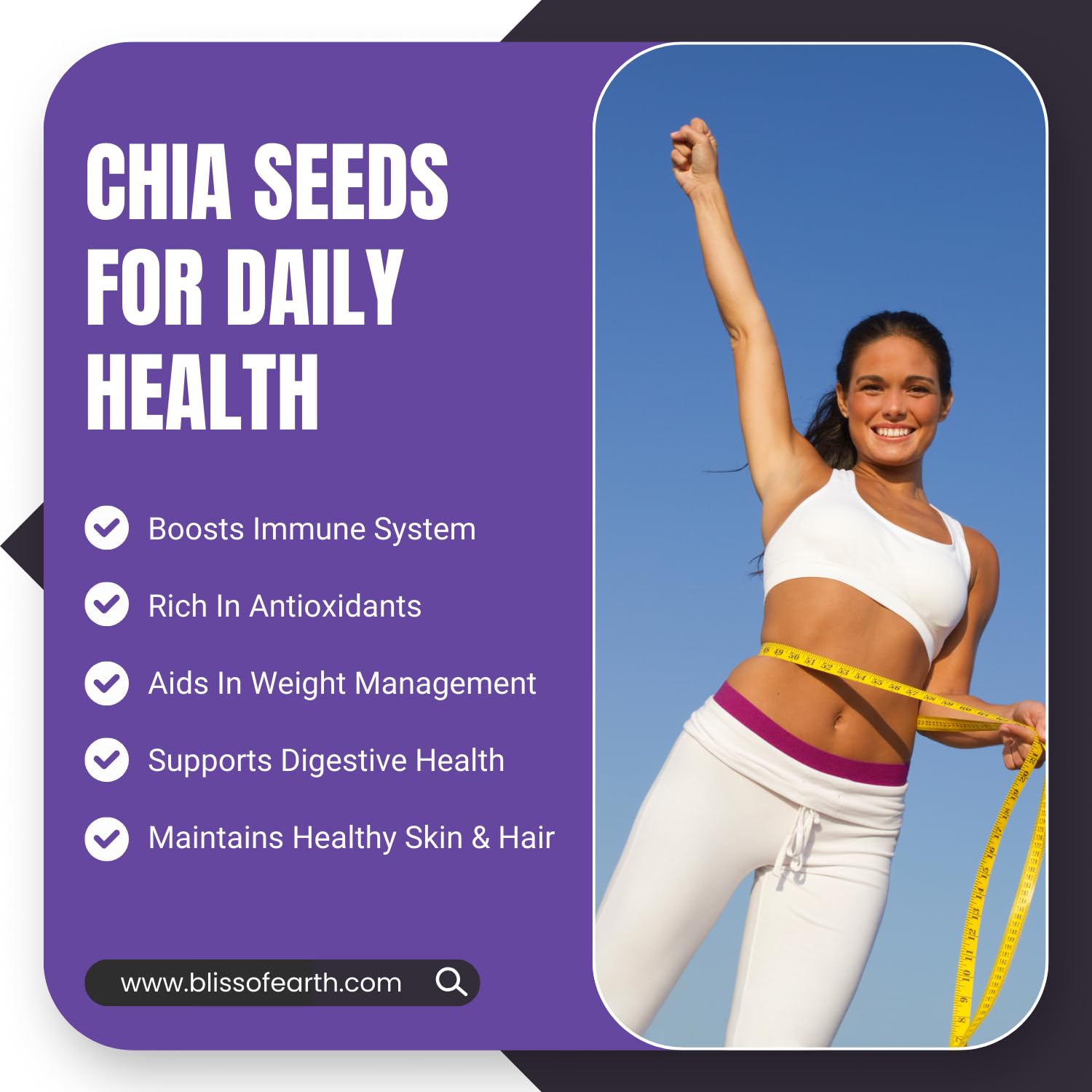 Bliss of Earth Chia Seeds 250 gm | Raw Superfood with Omega & Fiber | Natural Chia Seeds for Daily Nutrition & Wellness Support
