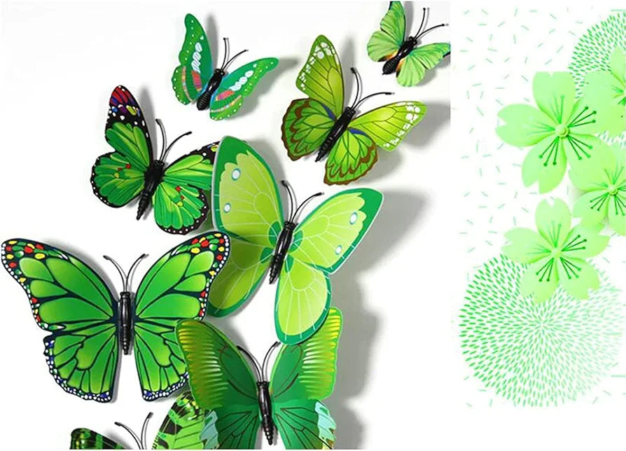 Rangoli Butterfly Wall Stick or Magnet Self Adhesive Removable PVC Design-14