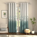 Urban Space Digital Printed Blackout Curtains for Door Bedroom Room Darkening Blackout Kids Decorative Curtains Sea Mist Turquoise