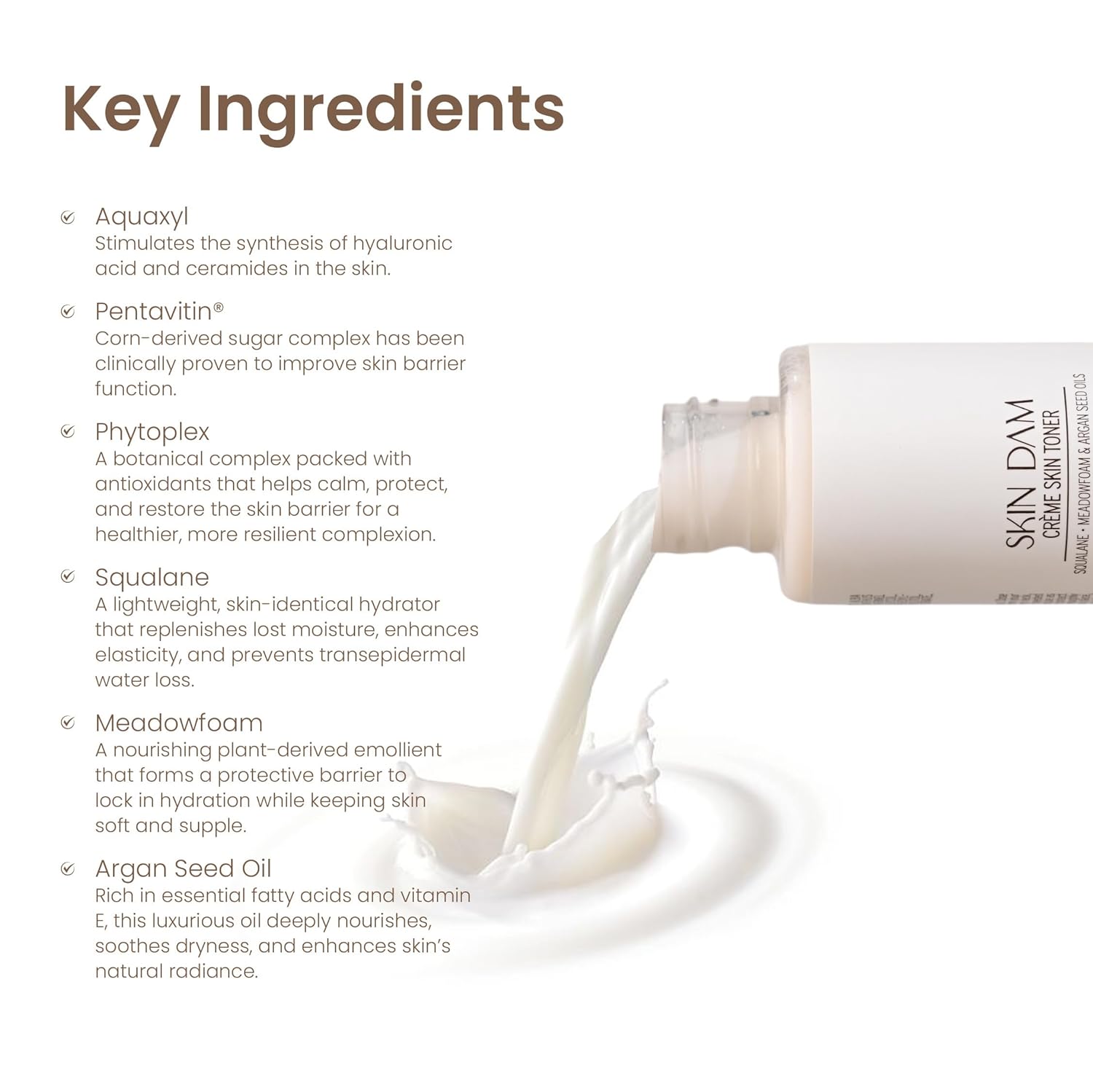 Personal Touch Skindam CrÃ¨me Milky Skin Toner & Mist 2 In 1 | Squalene, Meadowfoam, Argan Seed Oil, Buildable, Weightless, Makeup Friendly | Oily Dry Sensitive Combination | 72 Hours Hydration | 100 ML