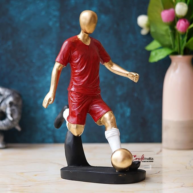 Ecraftindia Football Player Statue Decorative Showpiece