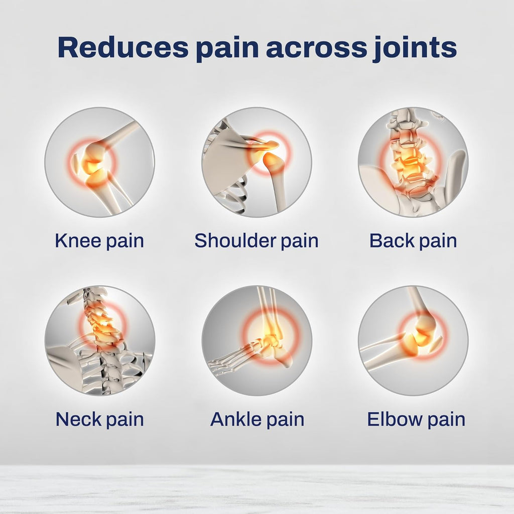 three60+ PAIN RELIEF & JOINT MOBILITY tablets | Reduces Joint Pain & Stiffness | Improves Flexibility | BosPure, Yograj Guggul, Maharasnadi Kwatha, Curcumin | Non-Habit Forming | 60 Tablets