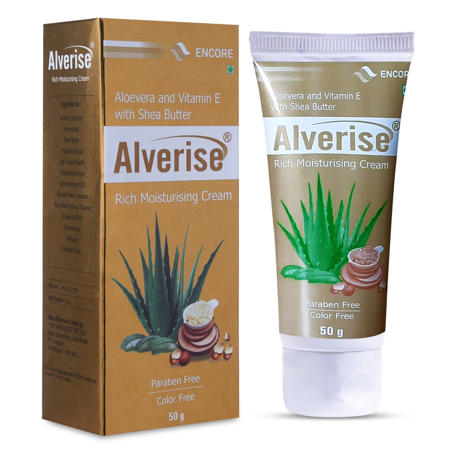 Cream Moisturizer For Face & Body | Aloe Vera, Vitamin E, A & Shea Butter | For Sensitive Skin, Dry Skin | Paraben-Free, Color-Free | Non-Greasy Cream 50 Gm Pack