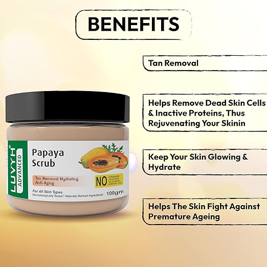 Luvyh Papaya Face Scrub Brightening - 100 gms