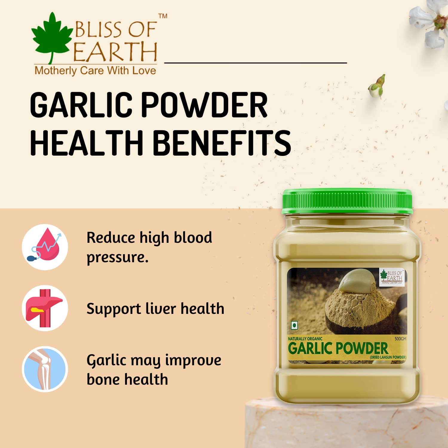 Bliss of Earth 200gm Naturally Organic Garlic Powder Dried For Cooking
