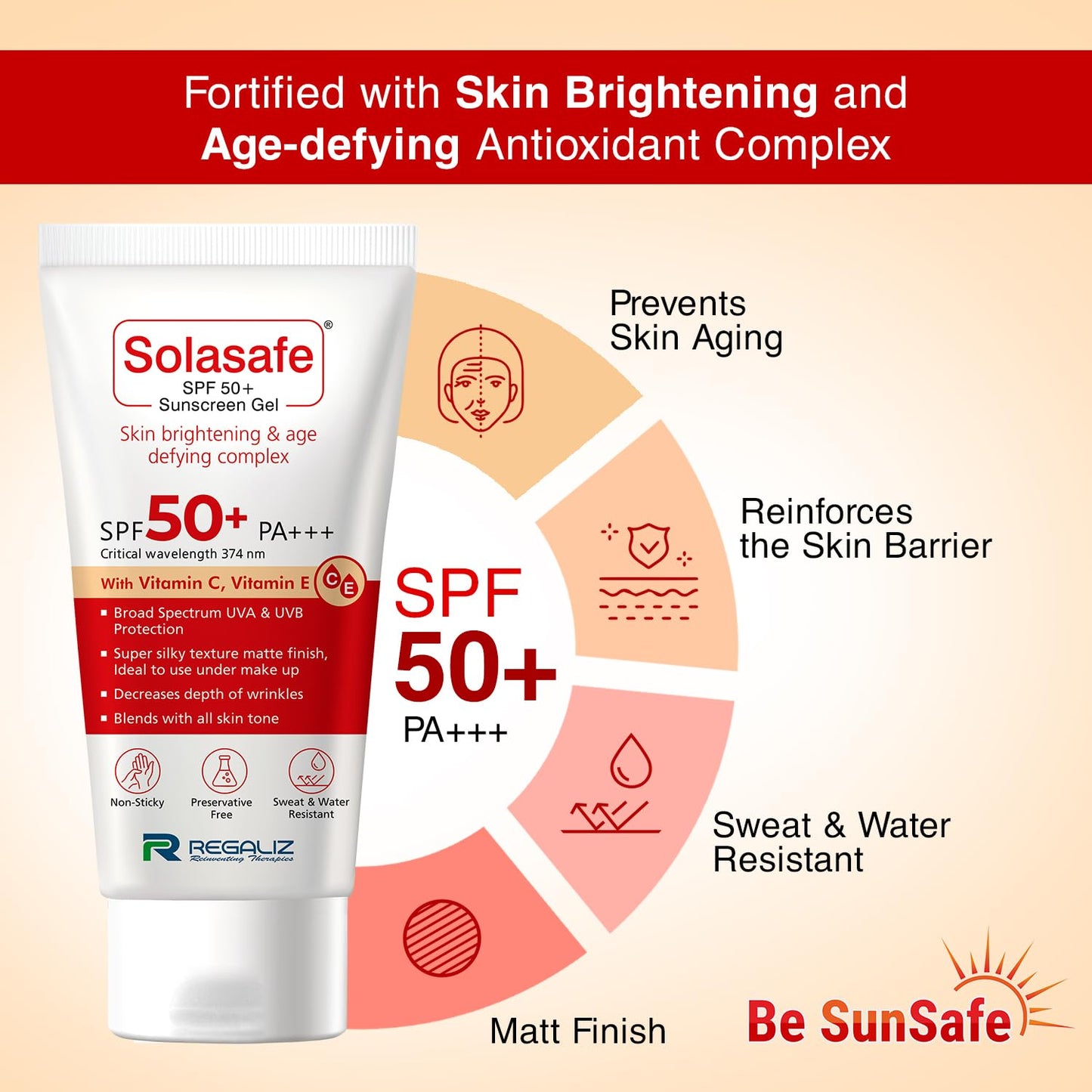 Regaliz Sunscreen Gel SPF 50+ - 50 gms