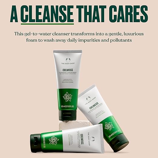 The Body Shop Edelweiss Cleansing Concentrate â€“ Facial Cleanser â€“ Gently Cleanses Tired, Dehydrated Skinâ€“ Vegan â€“ 100ml
