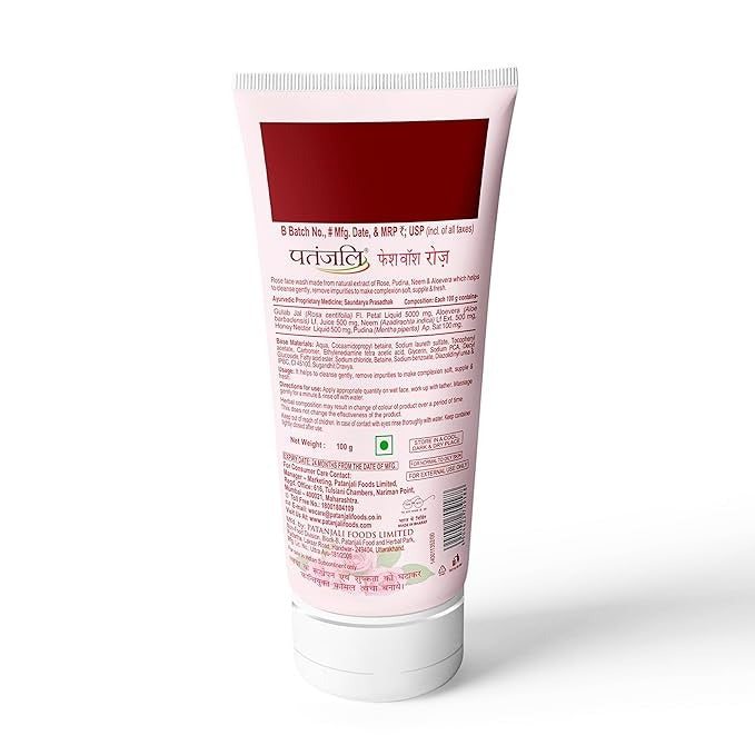 Patanjali Rose Face Wash - 100 gms
