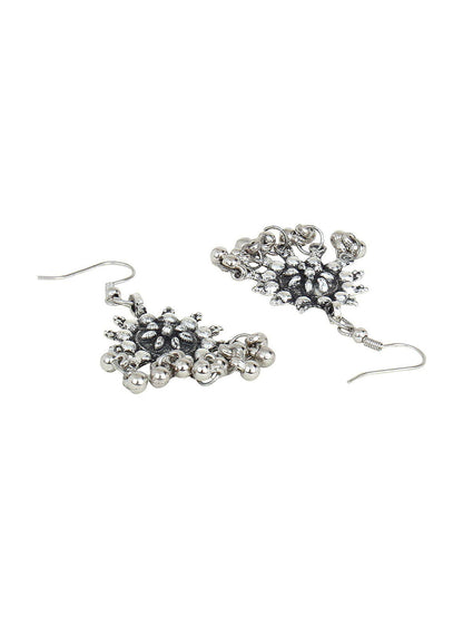 Cardinal Silver-Toned Oxidised Jewellery Set