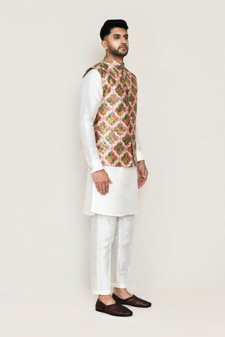 Joban Fashion Printed Colored Art Silk Printed Work Men's Jacket