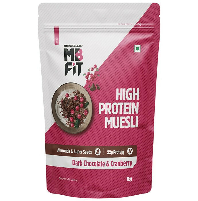 MuscleBlaze Fit High Protein Muesli - Dark Chocolate & Cranberry
