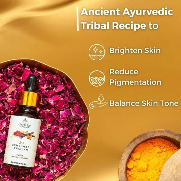 The Tribe Concepts 24k Kumkumadi Thailam - Skin Brightening Oil