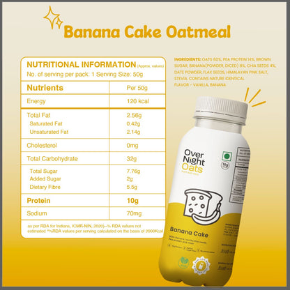 OverNightOats Vegan Banana Cake Oatmeal