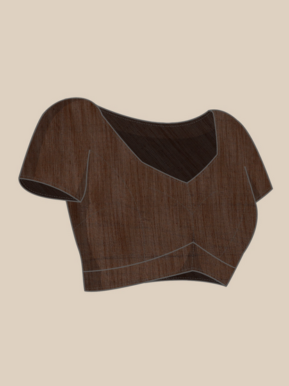 Saree Mall Brown Floral Linen Blend Banarasi Saree