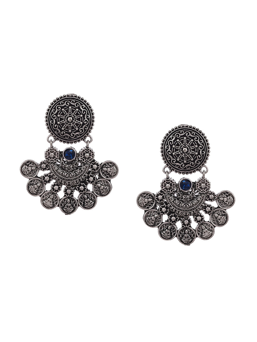 Shoshaa Silver-Toned Classic Chandbalis Earrings