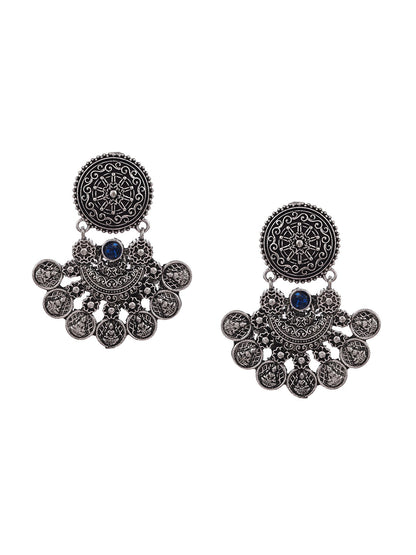 Shoshaa Silver-Toned Classic Chandbalis Earrings