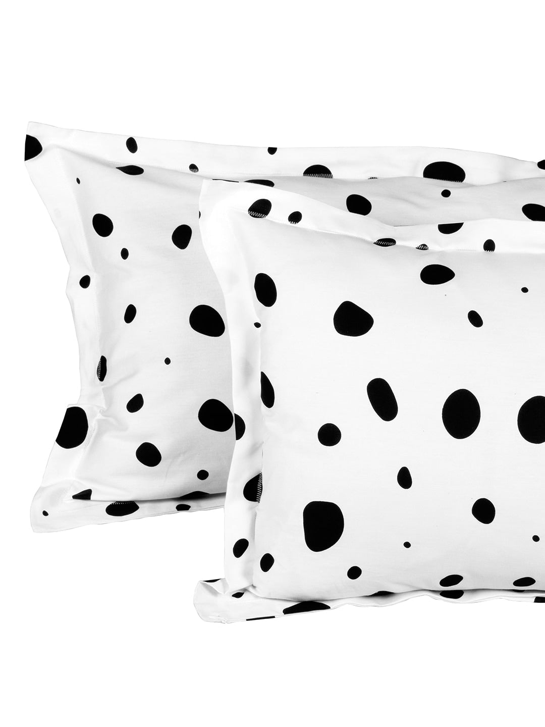 Story@home White & Black Cartoon Characters King Bedsheet with 2 Pillow Covers