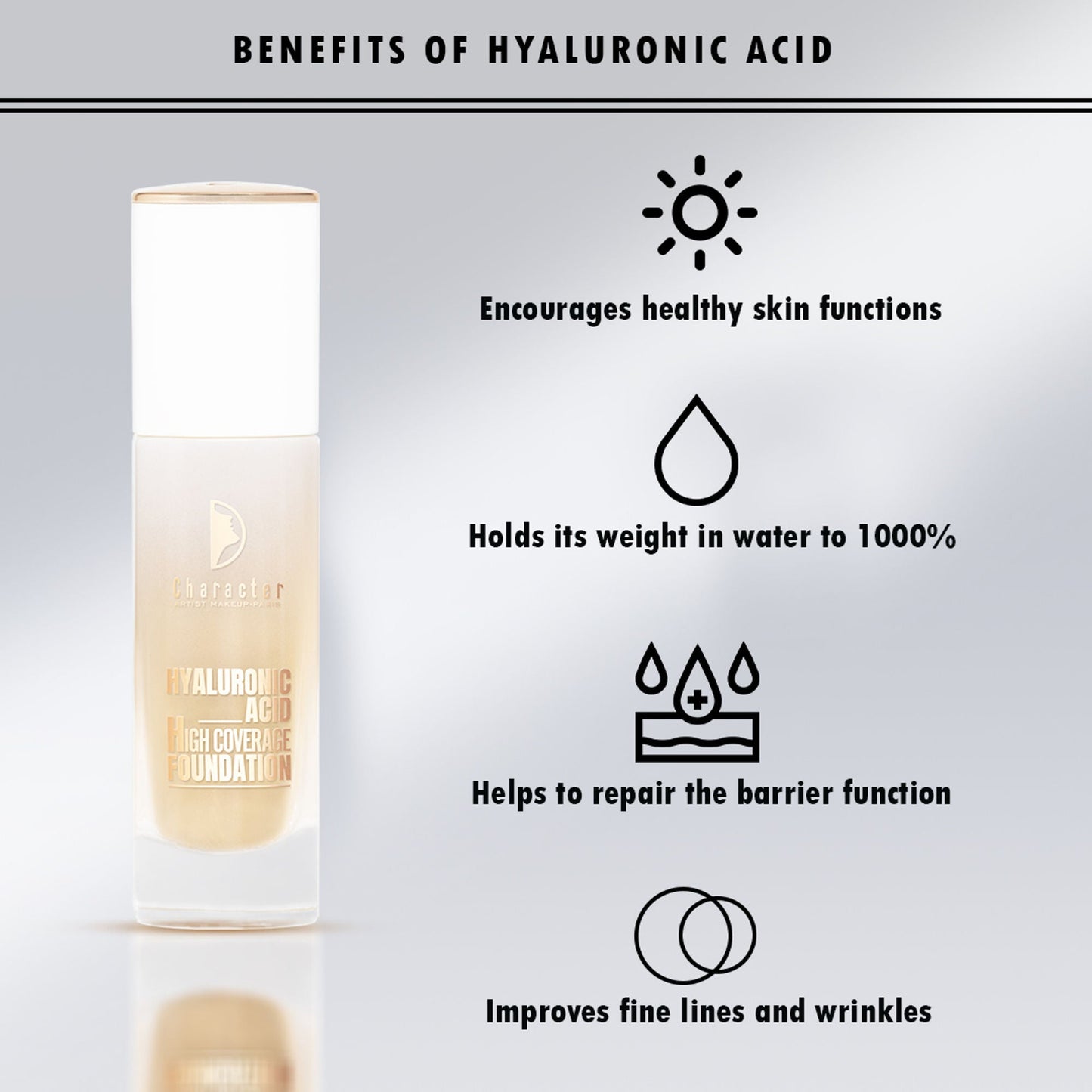 Character Hyaluronic Acid High Coverage Foundation - Tan Glow 002