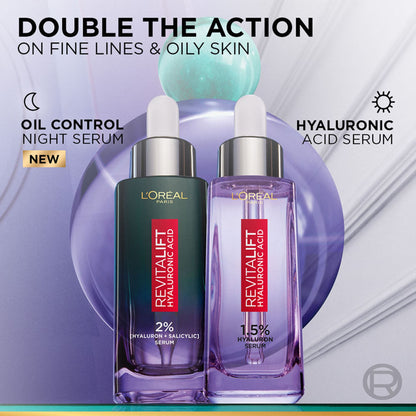L’Oréal Paris Revitalift Hyaluronic Acid Oil Control Serum 2% Hyaluronic Salicylic Acid, Shine Free