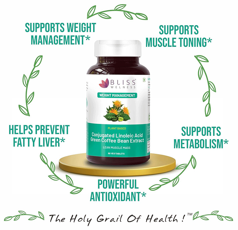 Bliss Welness Weight Management CLA Carb Controller Green Coffee Bean Extract Veg Tablet