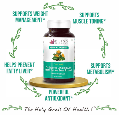 Bliss Welness Weight Management CLA Carb Controller Green Coffee Bean Extract Veg Tablet