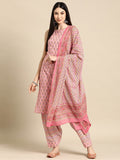 Anayna Floral Printed Boat Neck Pure Cotton Kurta With Salwar & Dupatta