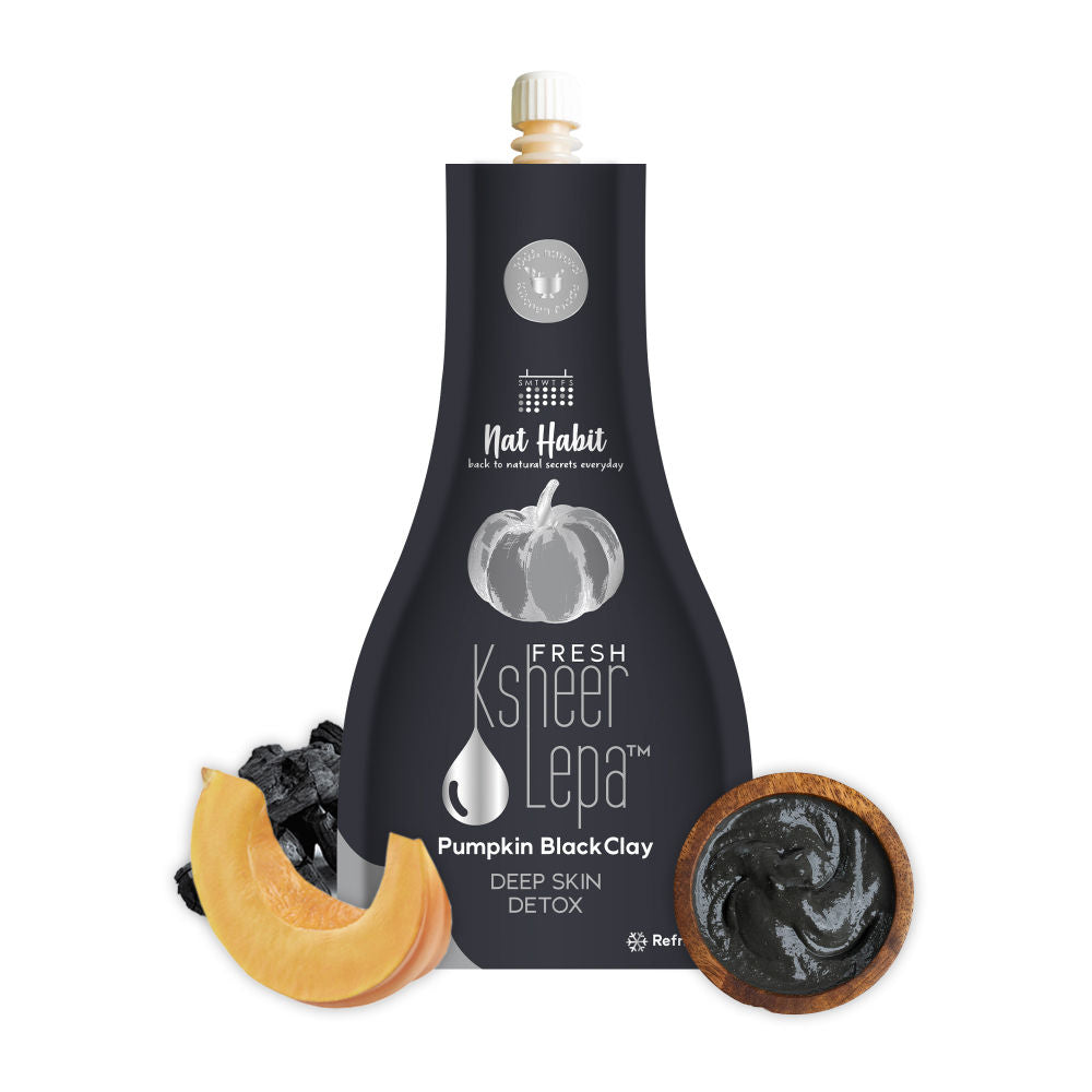 Nat Habit Fresh Pumpkin & Black Clay Face Mask – 40g | Ayurvedic Deep Cleanse
