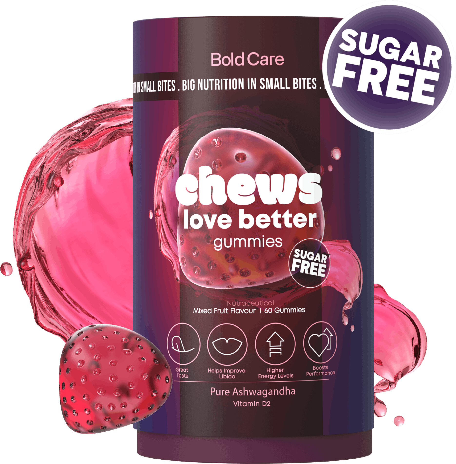 Bold Care Love Better Pure Ashwagandha Gummies - 60 Gummies