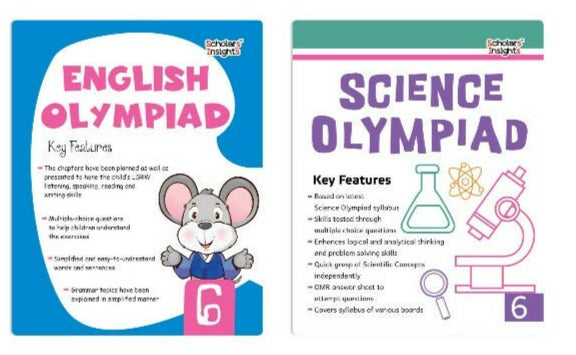 Scholars Insights Olympiad English and Science Workbooks Grade 6| Set of 2| Ages 11 - 13 Year